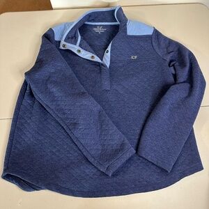 vineyard vines Women's Quilted Half Button Pullover XL